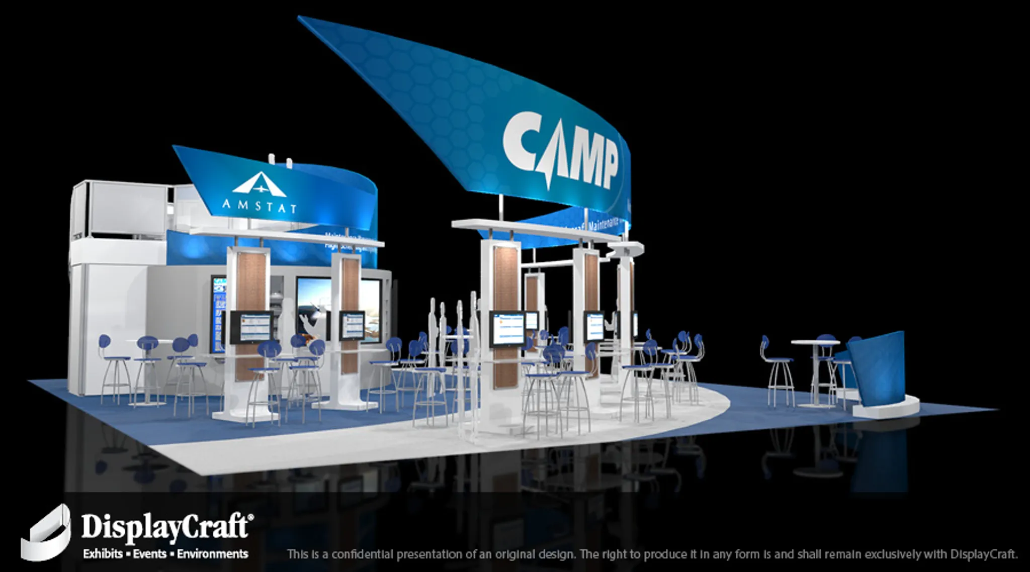 40x50 Island booth design by DisplayCraft